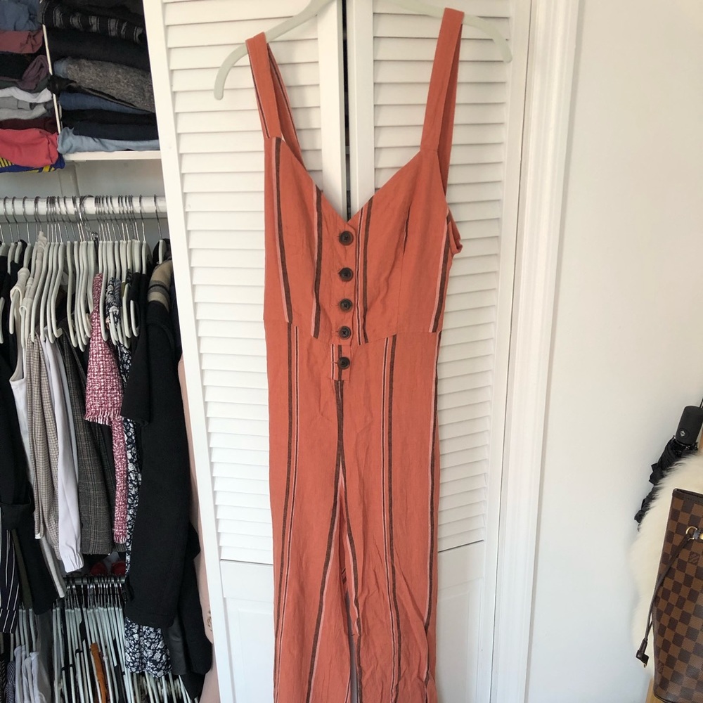 URBAN S pastel burnt orange jumpsuit tie back
